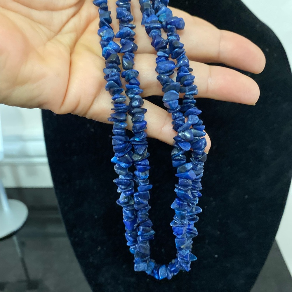 Vintage Lapis Blue Chip Necklace